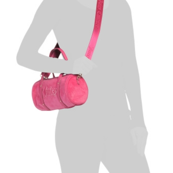 🔹️ Juicy Couture 🔹️Vibrant Pink Queen Of Everything Barrel Crossbody Bag ✨️💓 - Picture 2 of 4